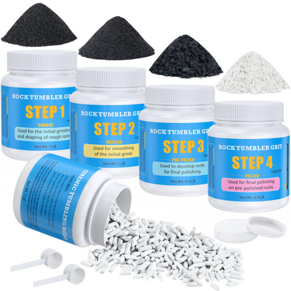 4 Steps Rock Tumbling Refill Media