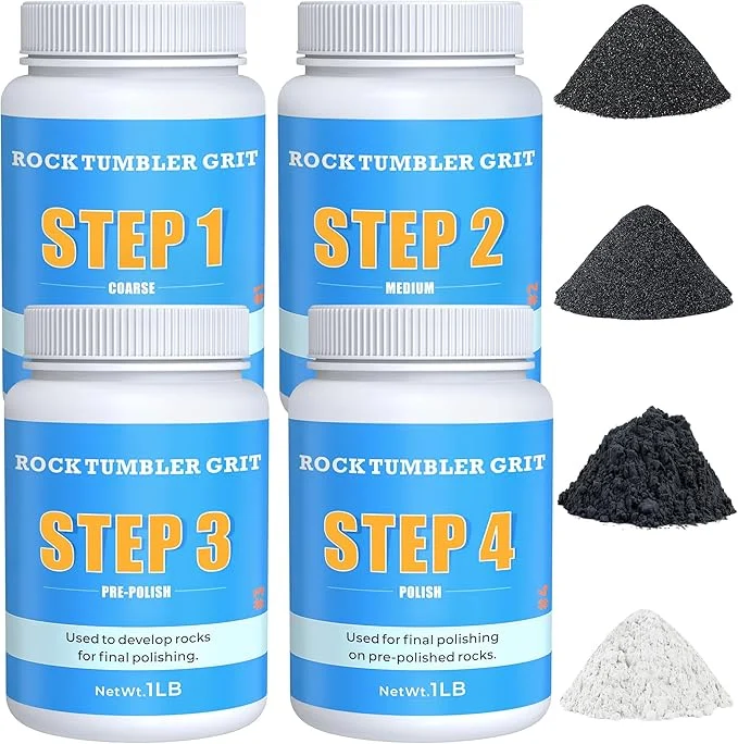 Rock Tumbler Grit and Polish Refill Kit – 6 Pounds. Value Pack for Polishing, Ideal for Up to 40 lbs. of Rocks, 4-Step Tumbling Media Kit, Compatible with Any Rock Polisher, More Grits, Better Result Visit the KomeStone Store